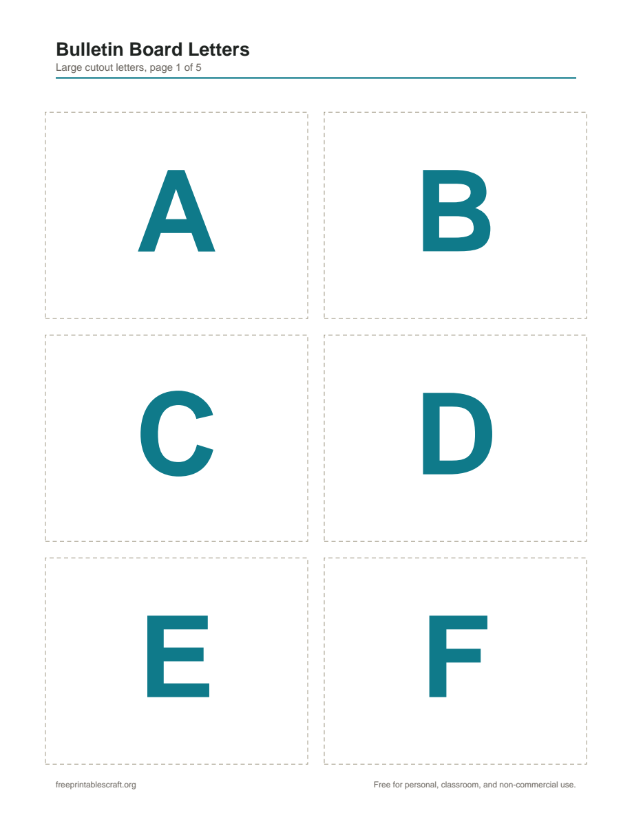Preview of the bulletin board letters printable PDF