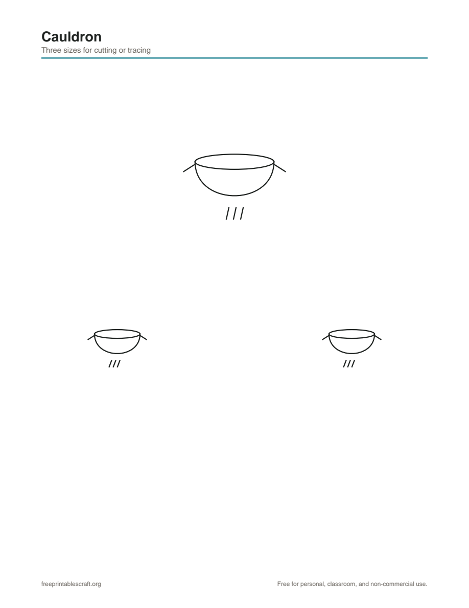 Preview of the cauldron printable PDF
