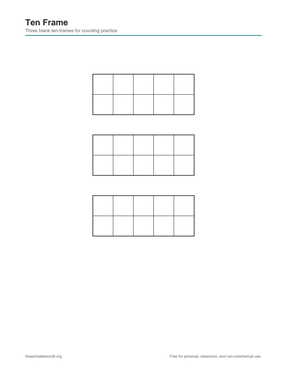 Preview of the 10 frame printable PDF