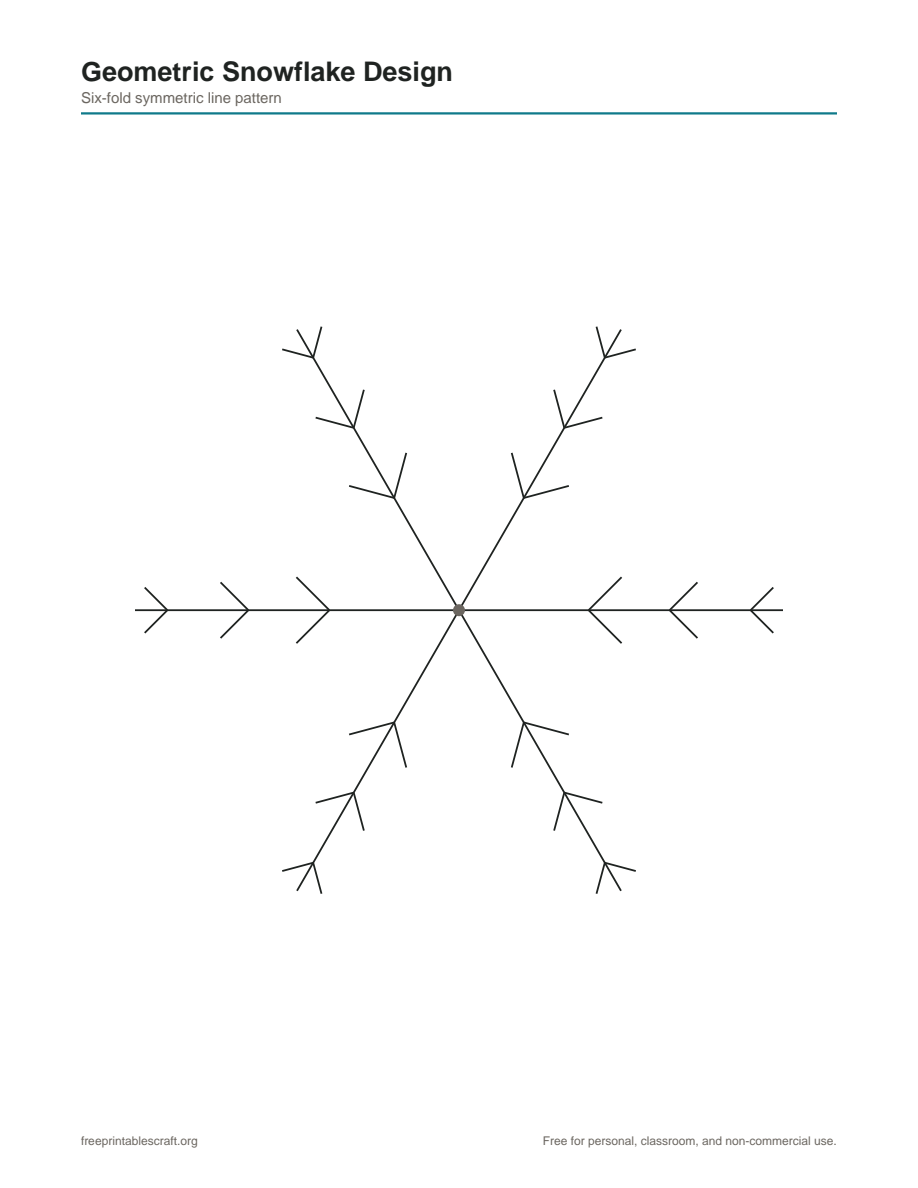 Preview of the snowflake printable PDF
