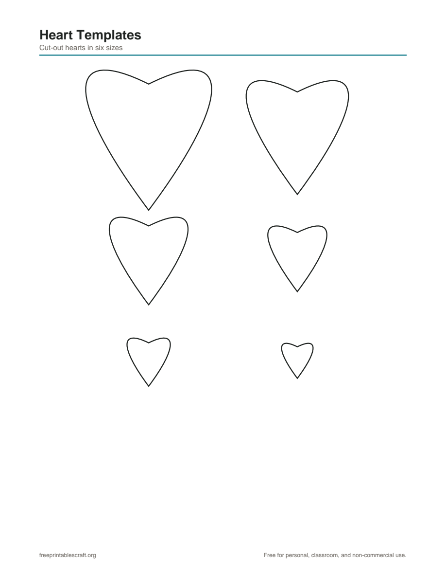 Preview of the heart template printable PDF
