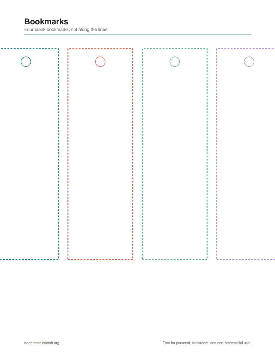 Preview of the bookmarks printable PDF