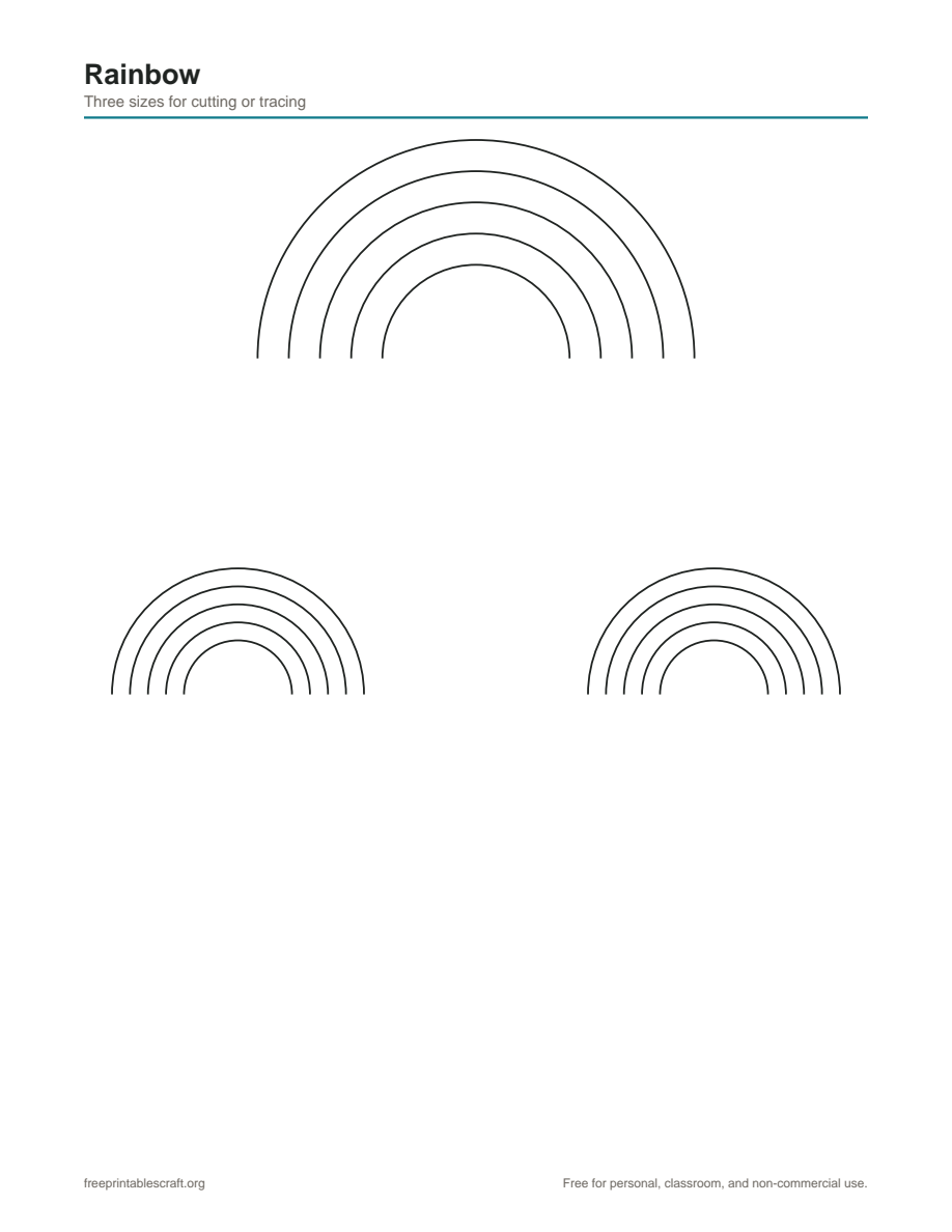 Preview of the rainbow printable PDF