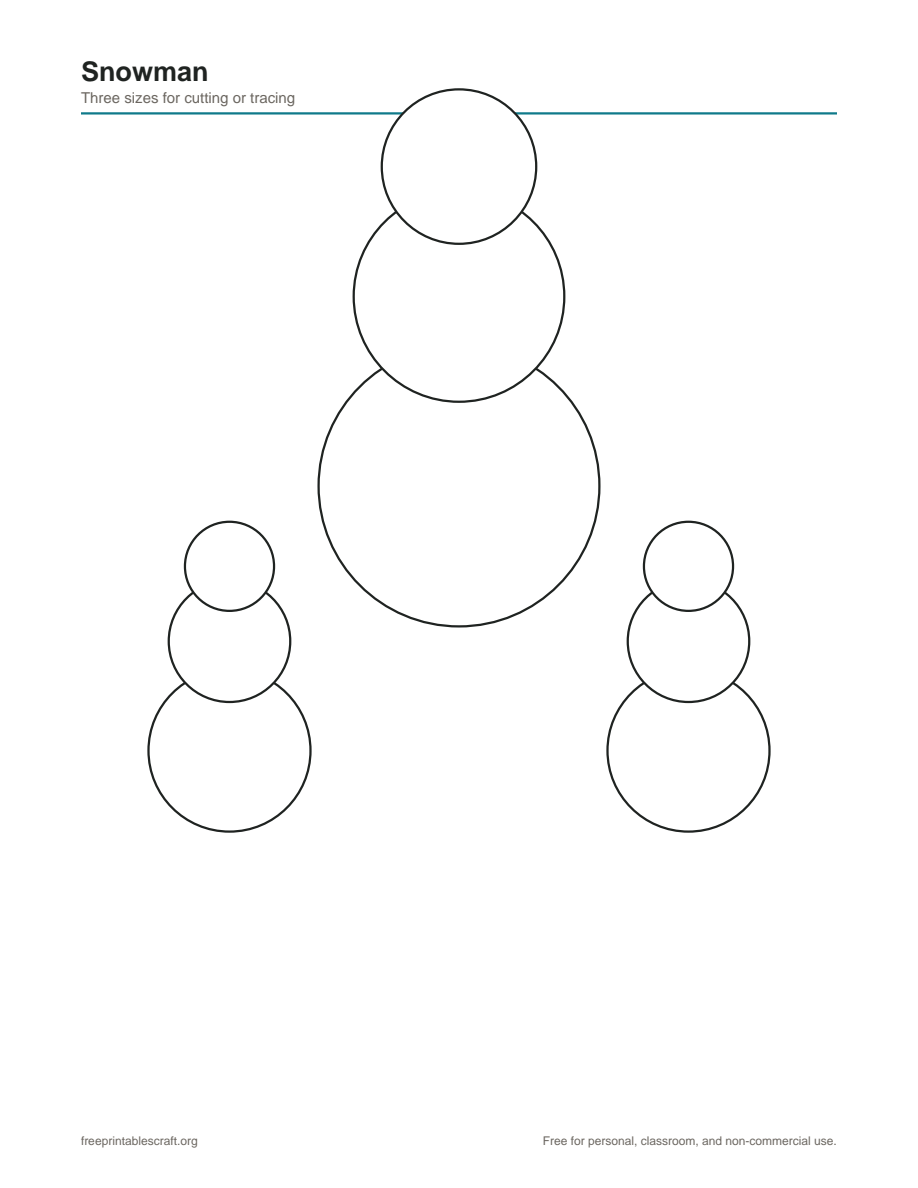 Preview of the snowman printable PDF
