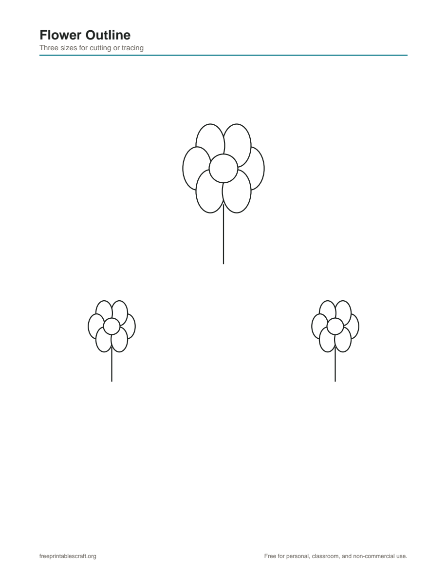 Preview of the flower outline printable PDF