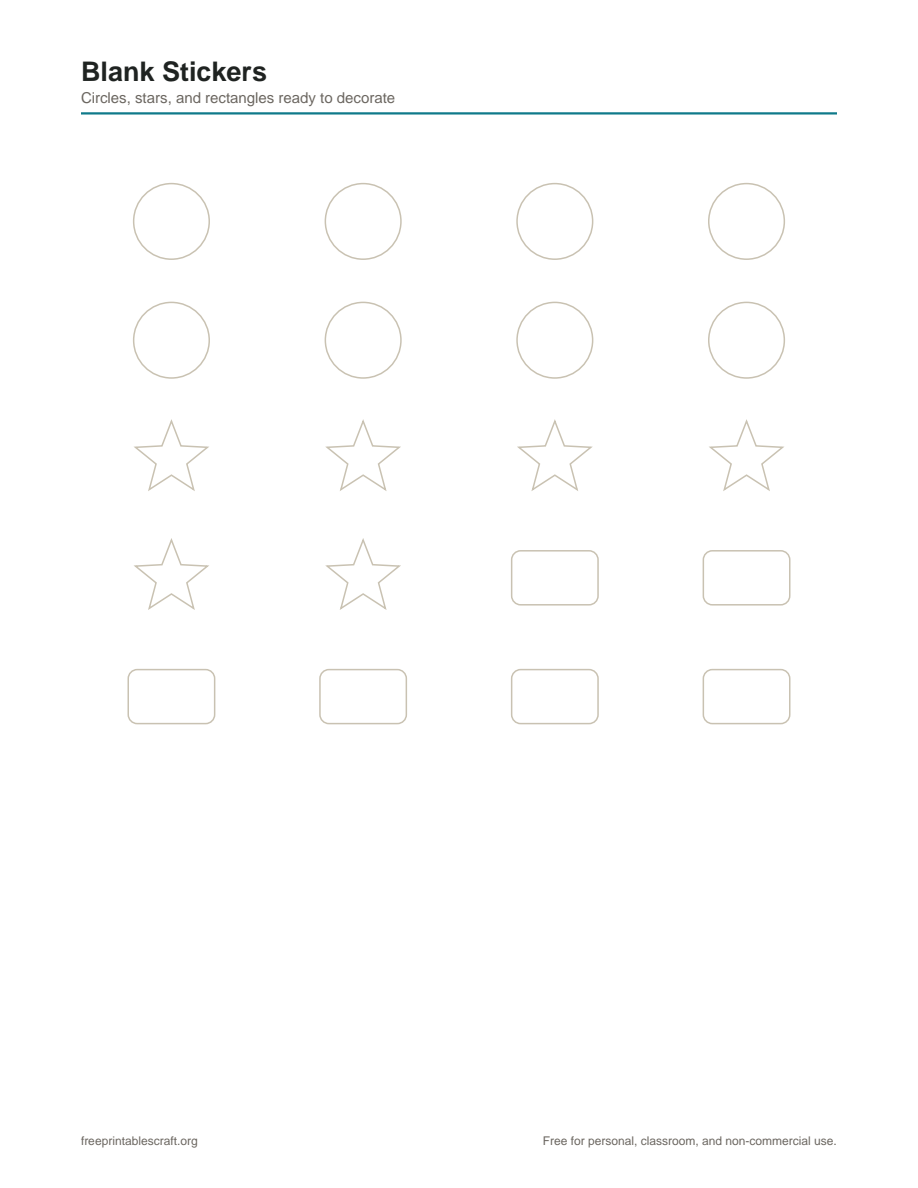 Preview of the stickers printable PDF