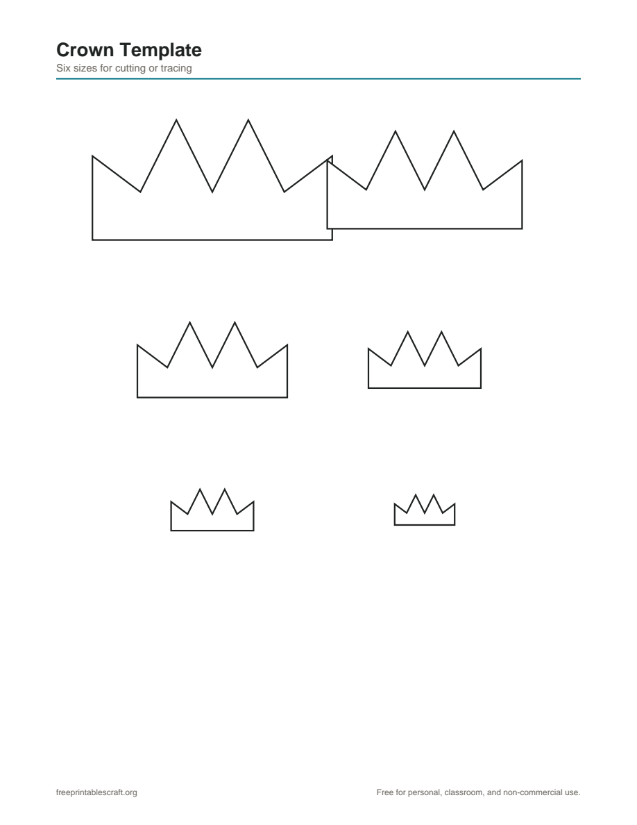 Preview of the crown template printable PDF
