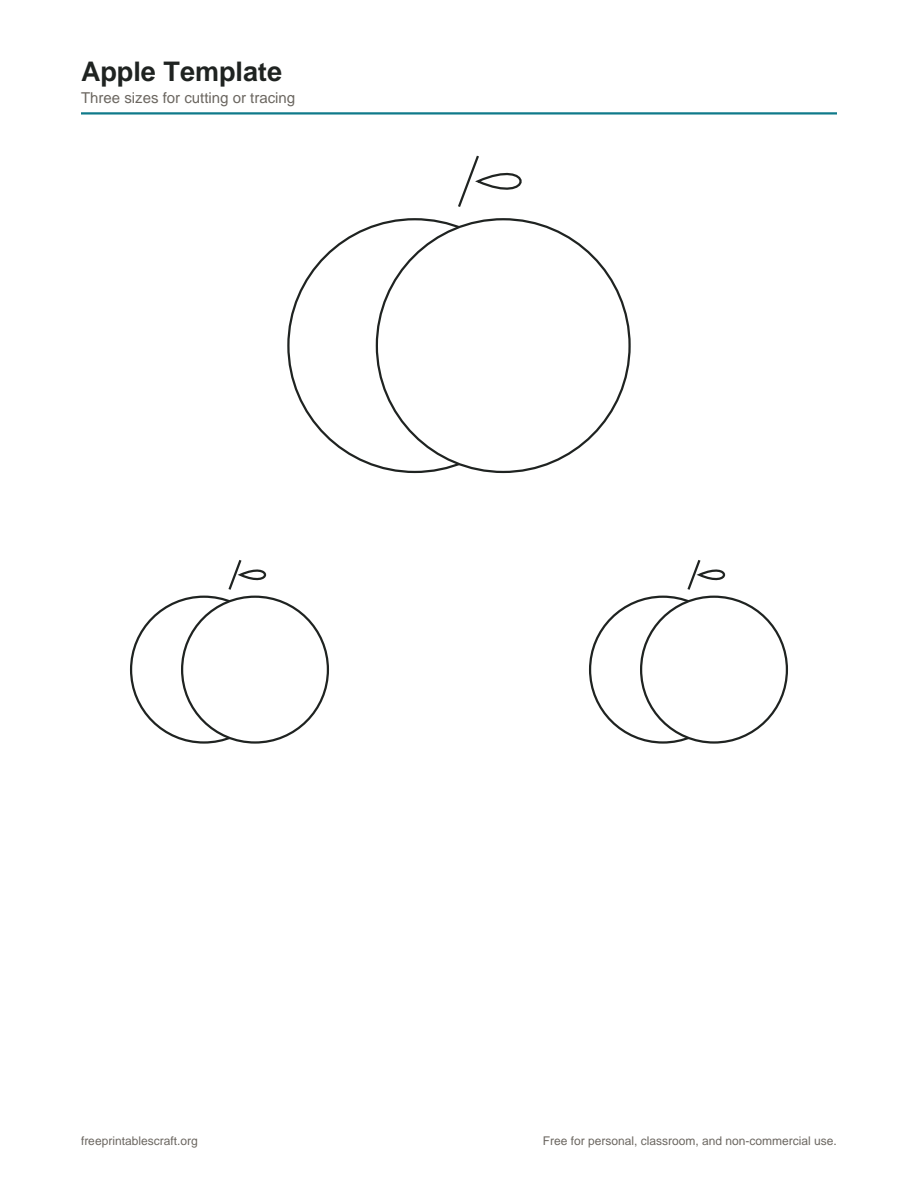 Preview of the apple template printable PDF