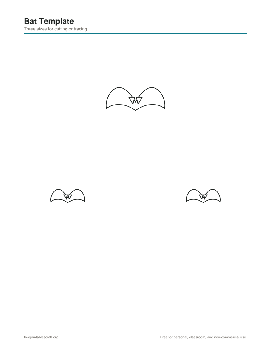 Preview of the bat template printable PDF