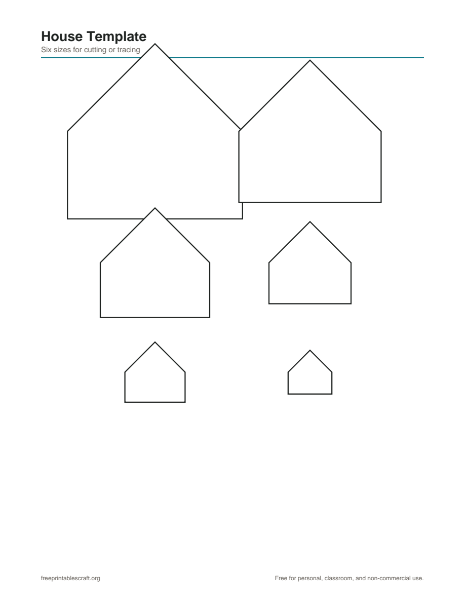 Preview of the house template printable PDF