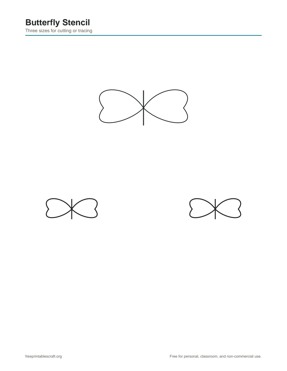 Preview of the butterfly stencil printable PDF
