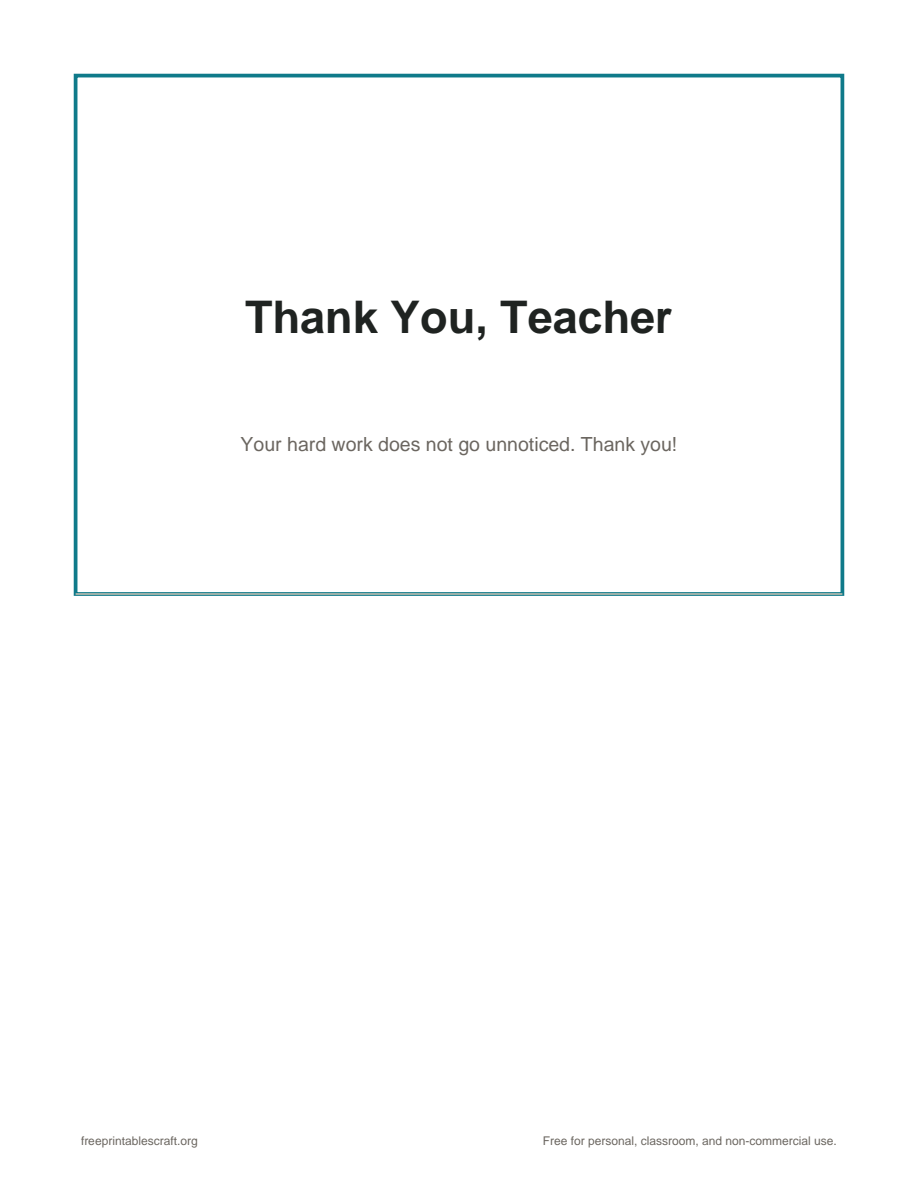 Preview of the teacher appreciation printable PDF