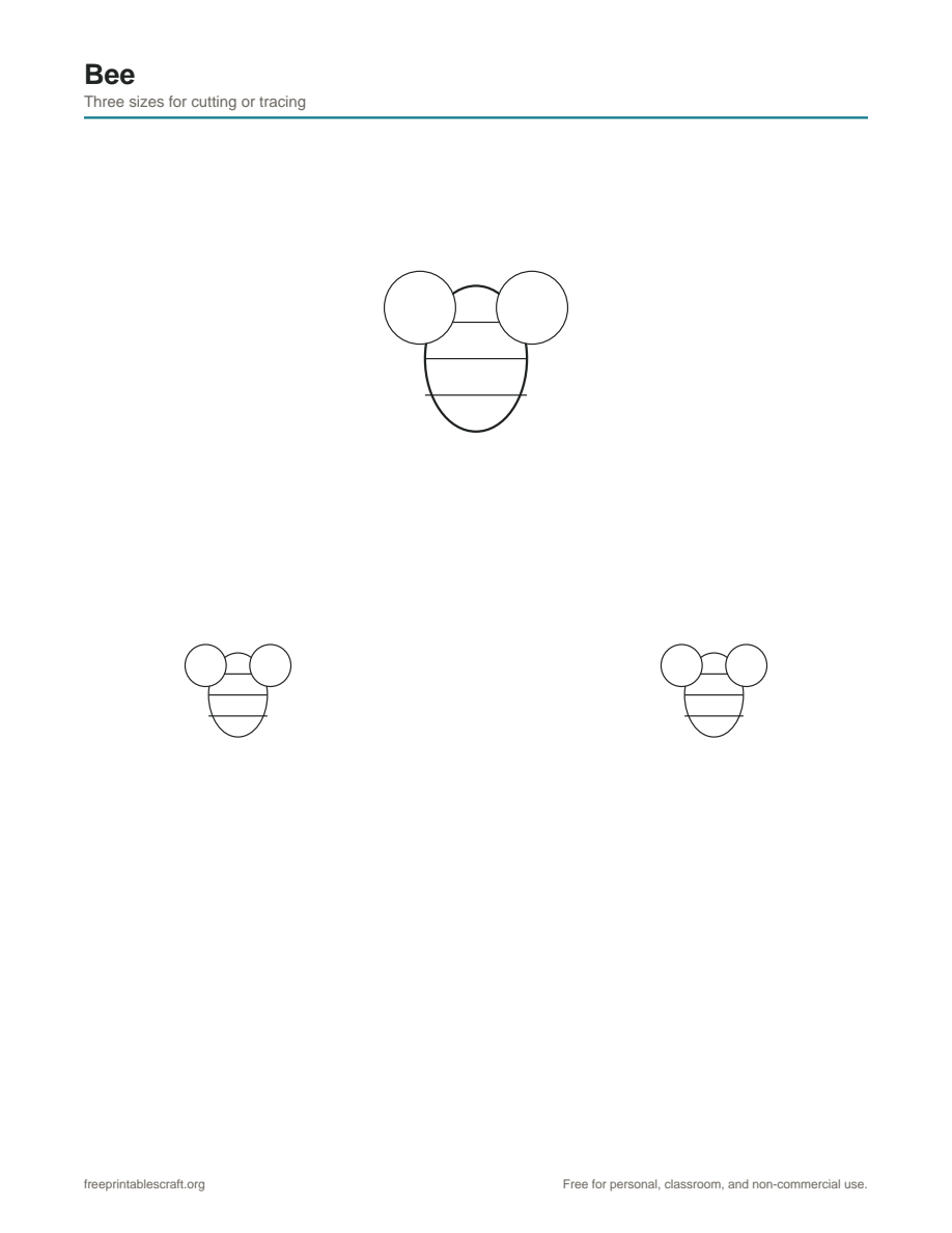 Preview of the bee printable PDF