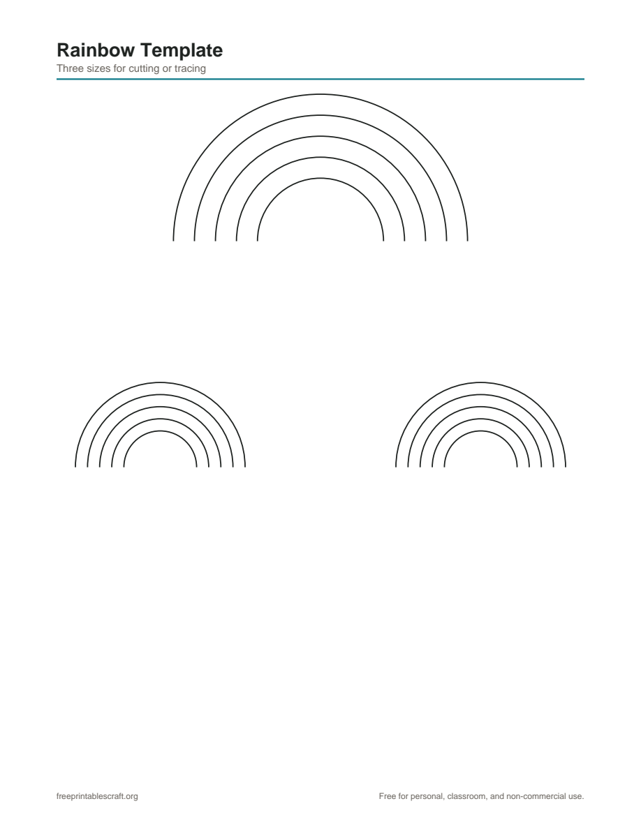 Preview of the rainbow template printable PDF