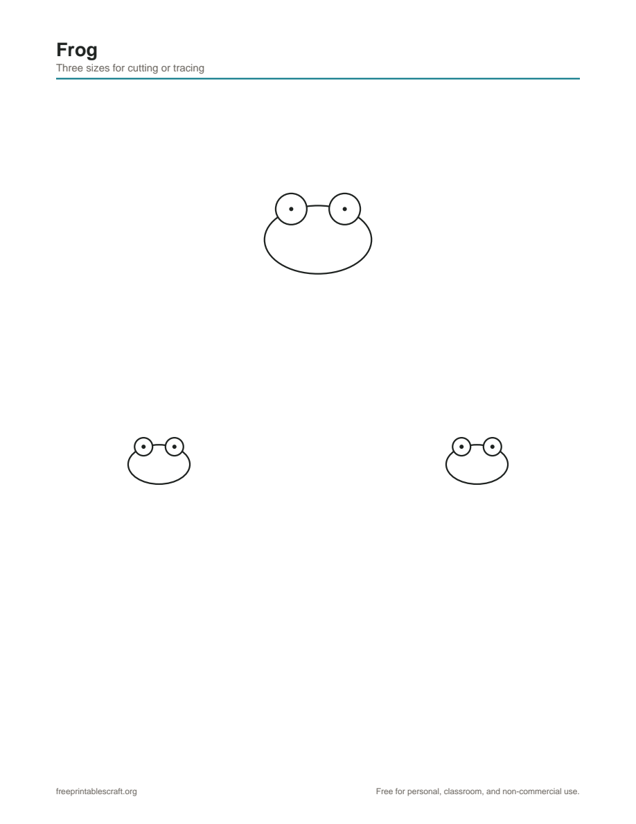 Preview of the frog printable PDF
