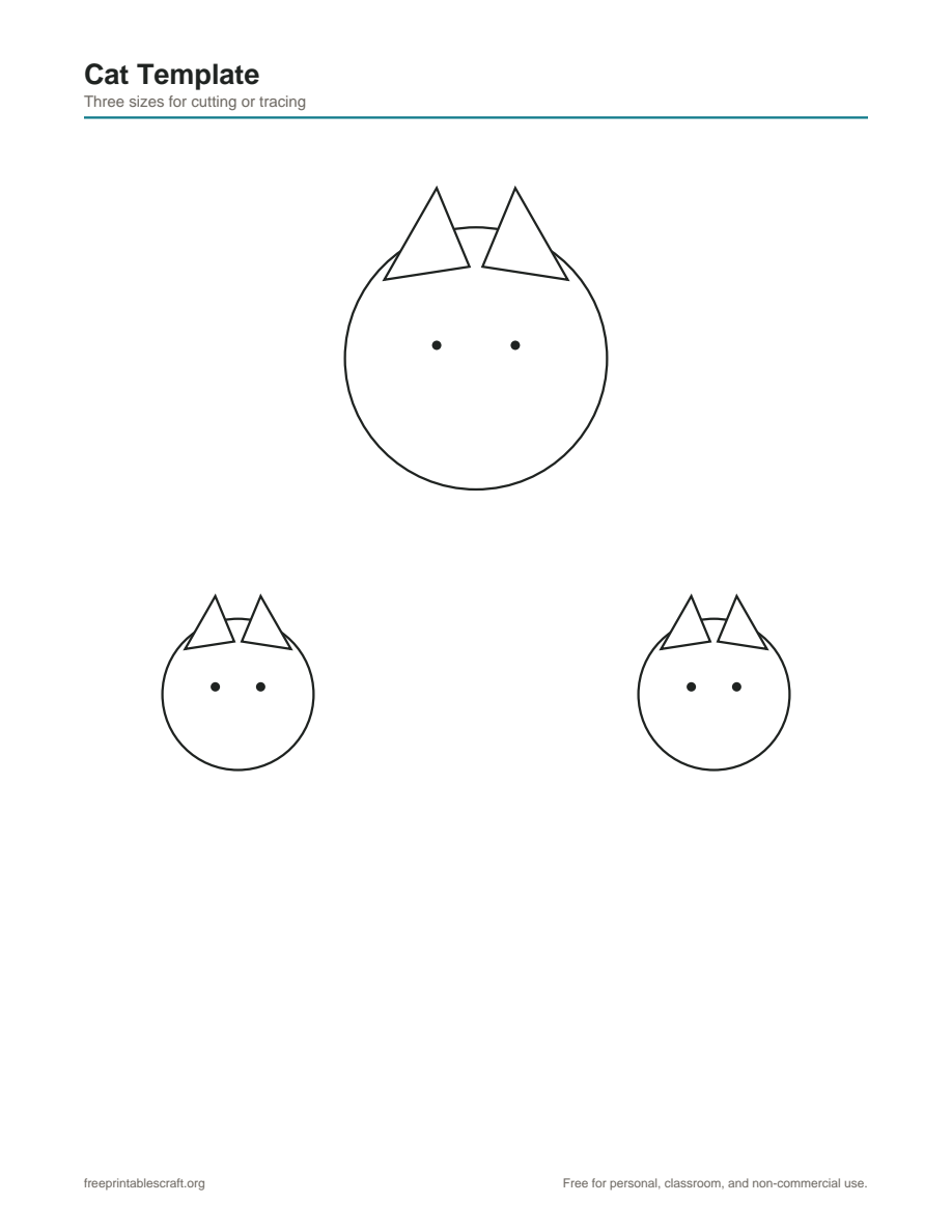 Preview of the cat template printable PDF