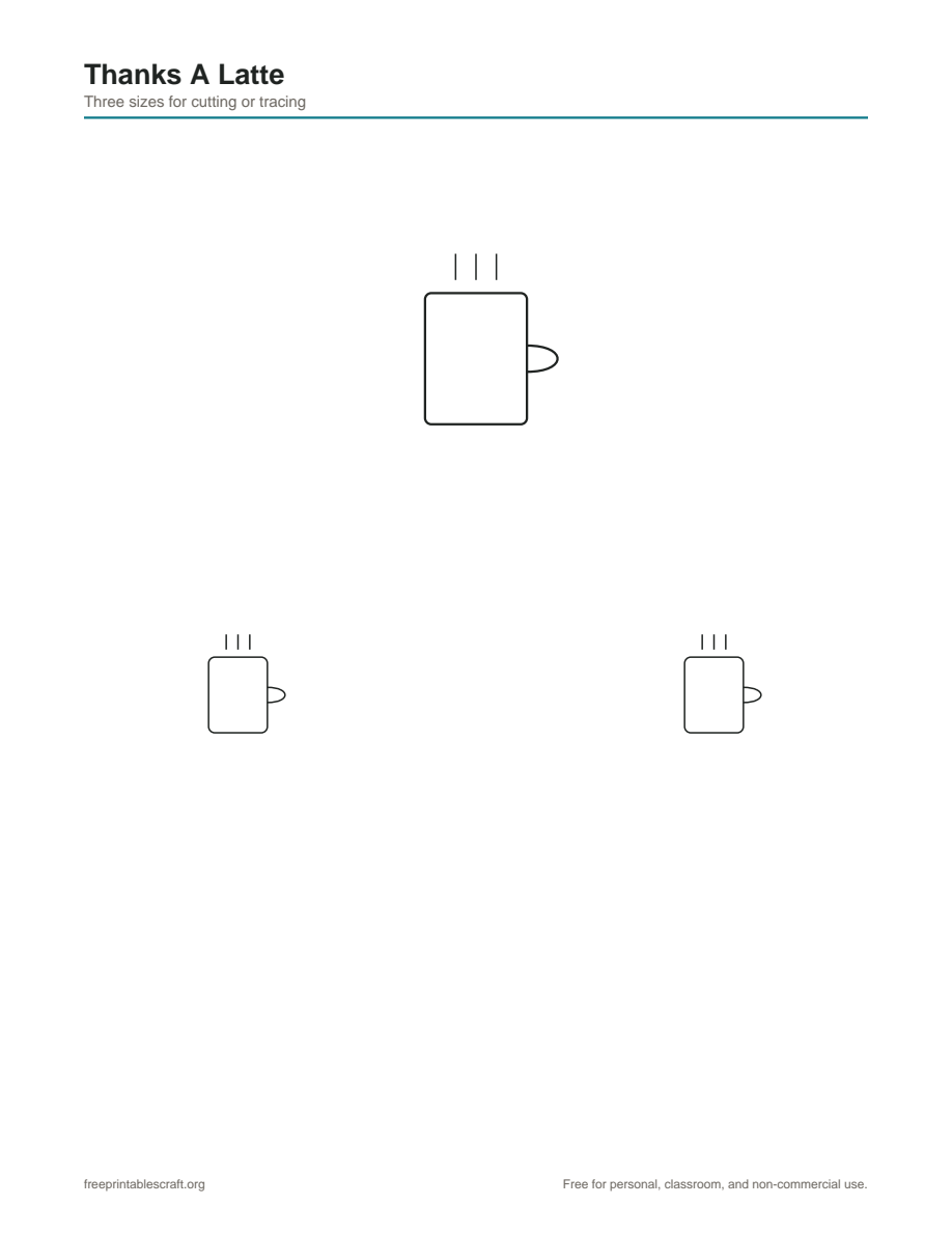 Preview of the thanks a latte printable PDF