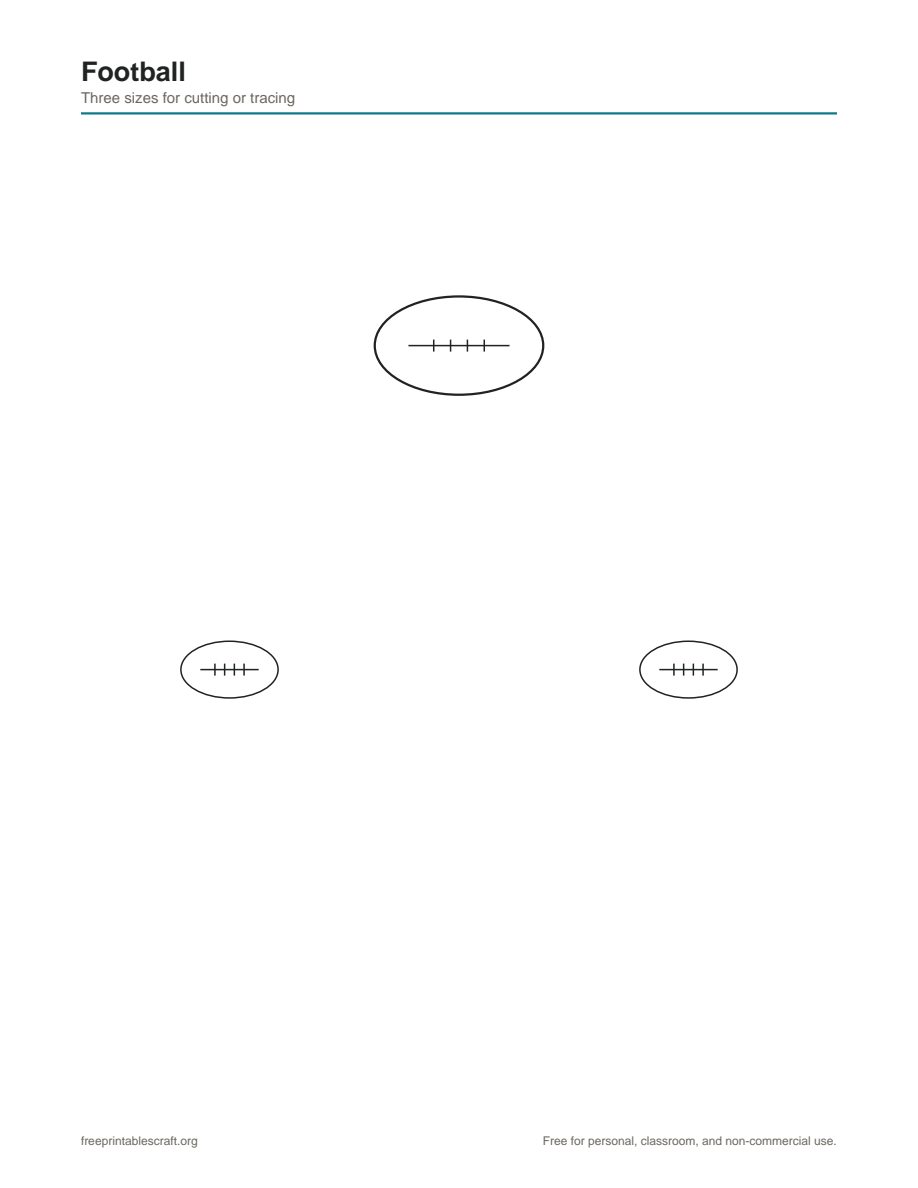 Preview of the football printable PDF