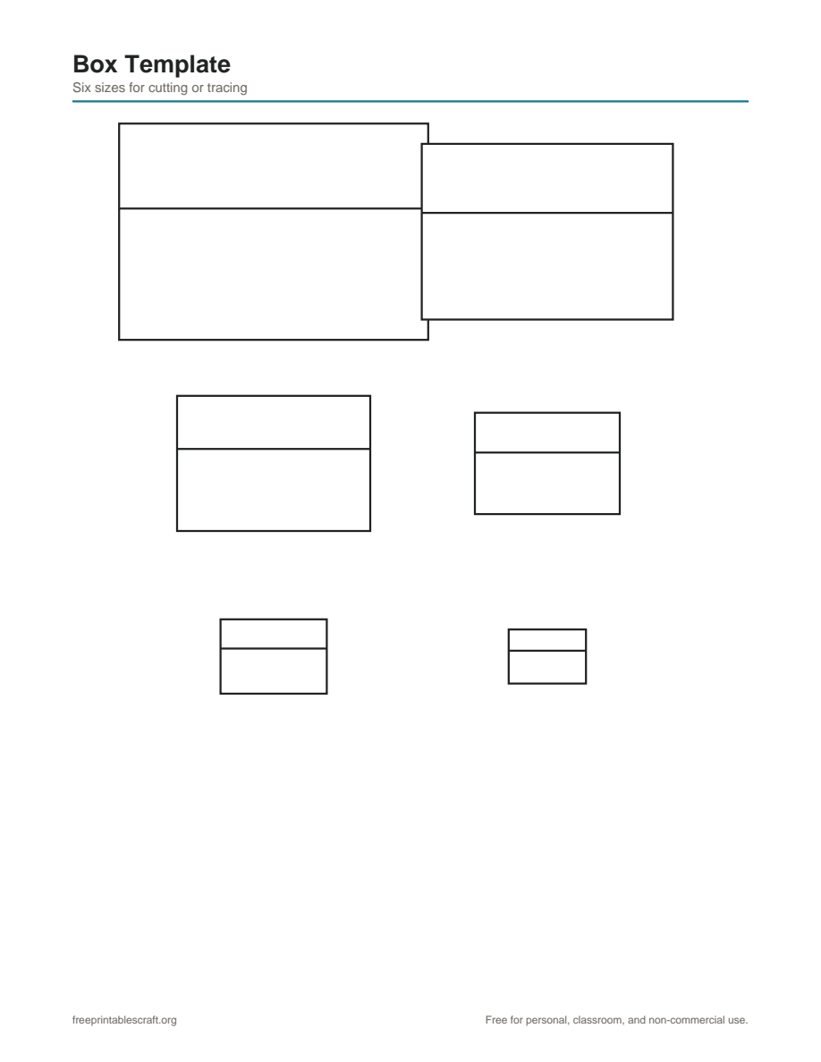 Preview of the box template printable PDF