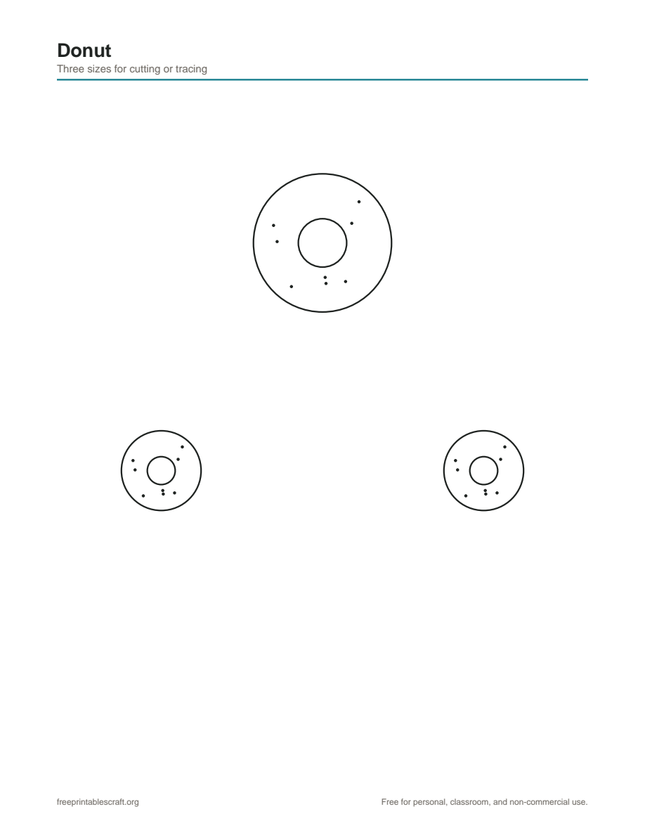 Preview of the donut printable PDF