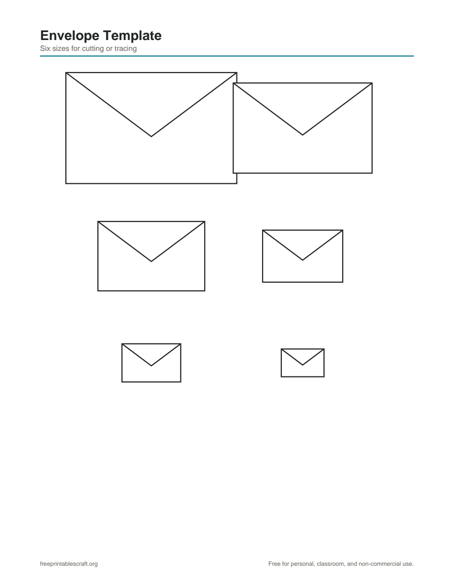 Preview of the envelope template printable PDF