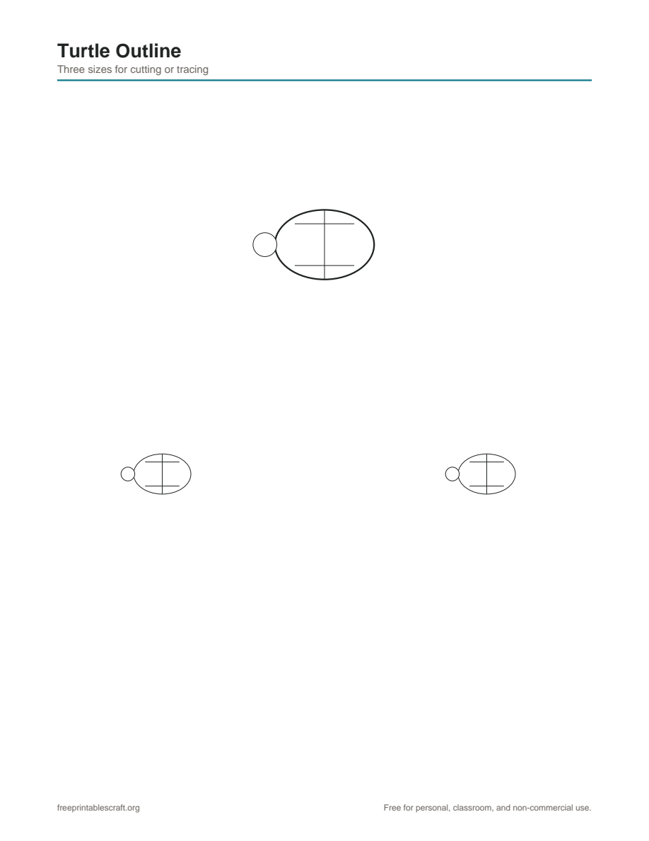Preview of the turtle outline printable PDF
