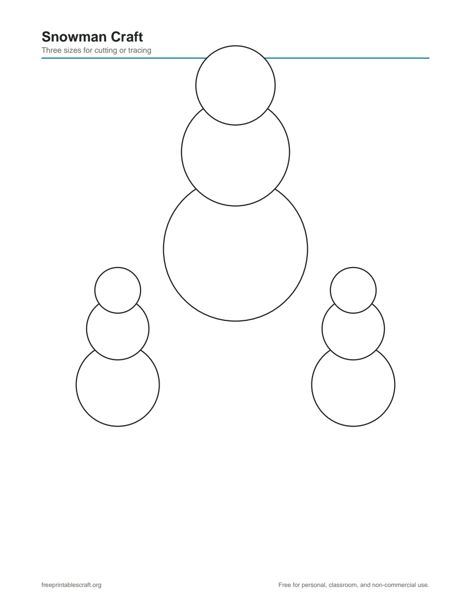 Preview of the snowman craft printable PDF