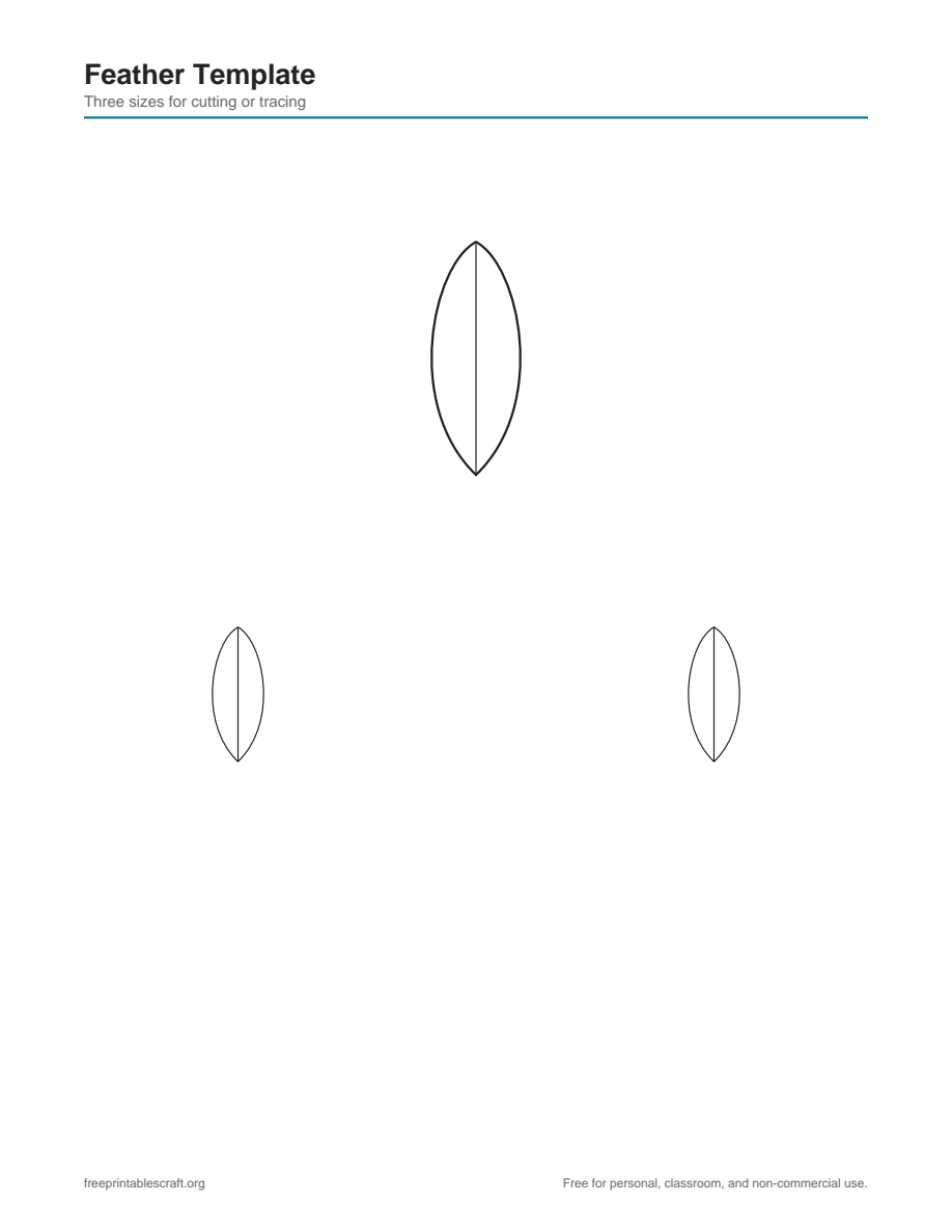Preview of the feather template printable PDF