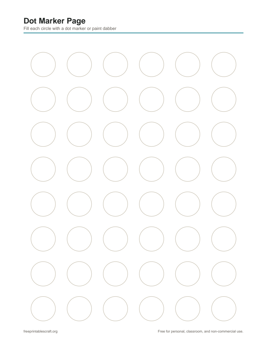 Preview of the dot art printable PDF