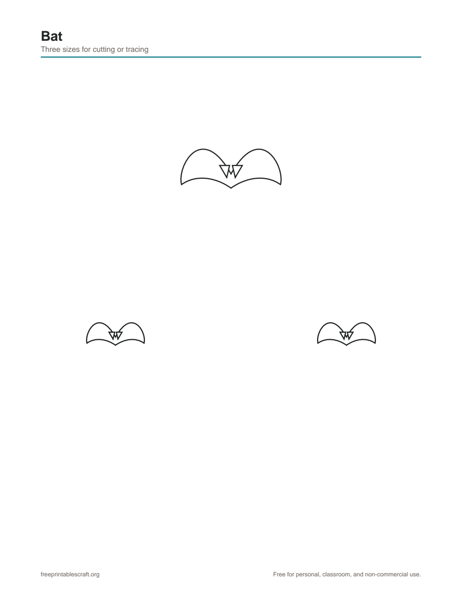 Preview of the bat printable PDF