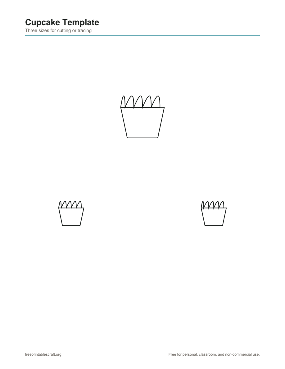 Preview of the cupcake template printable PDF