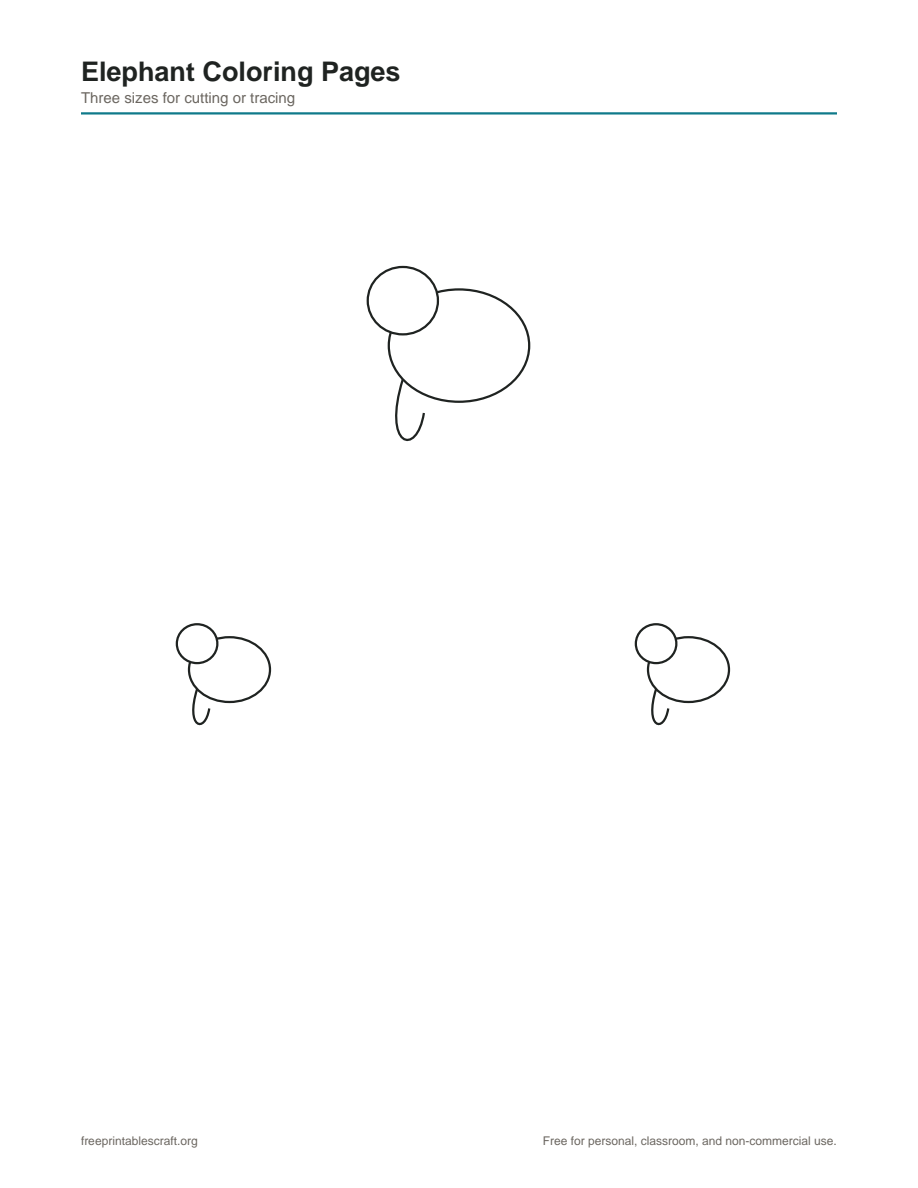 Preview of the elephant coloring pages printable PDF