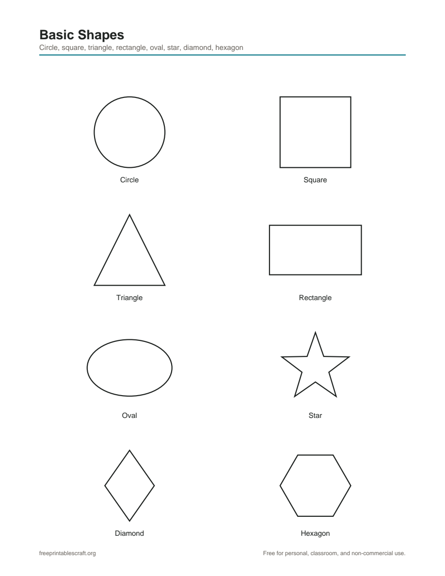 Preview of the shapes coloring pages printable PDF