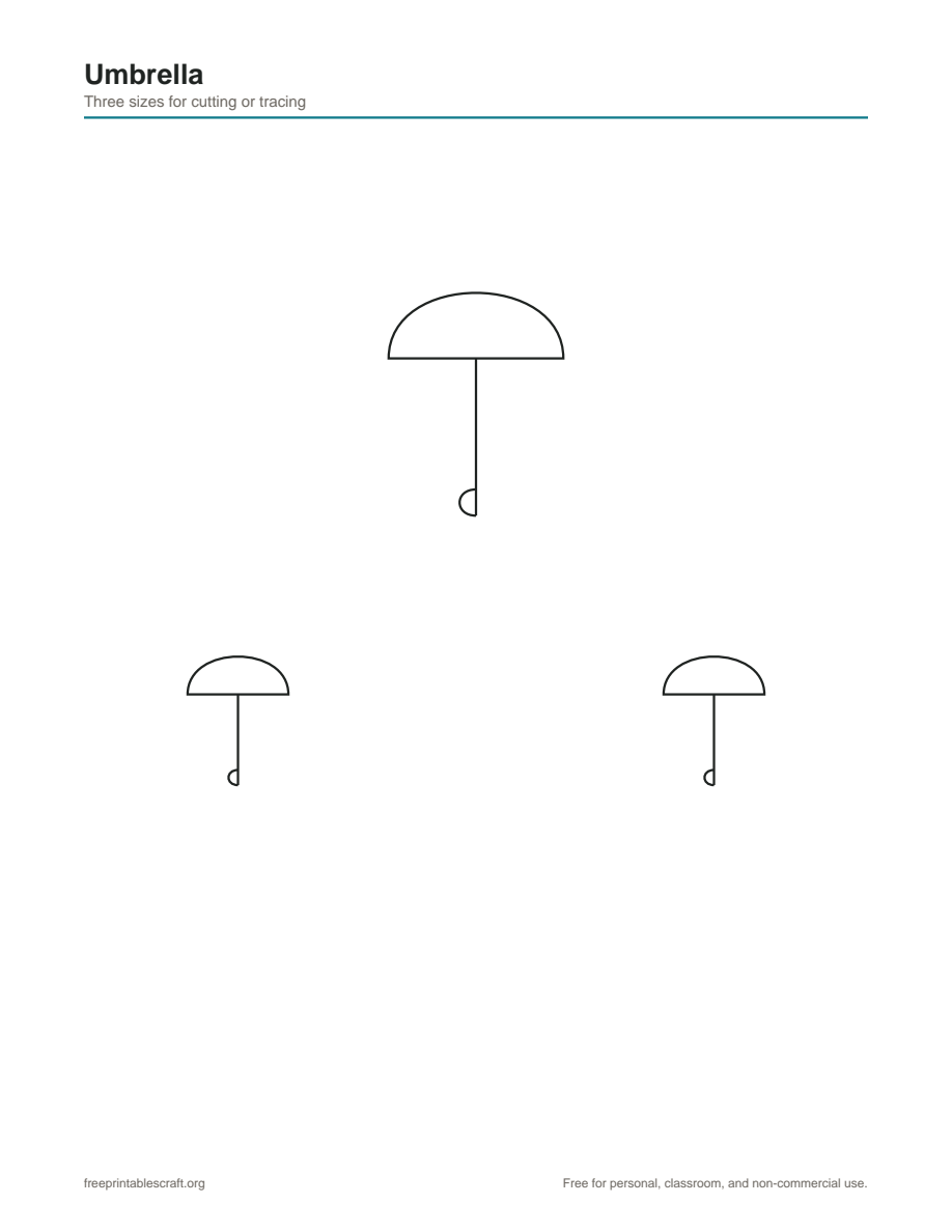 Preview of the umbrella printable PDF