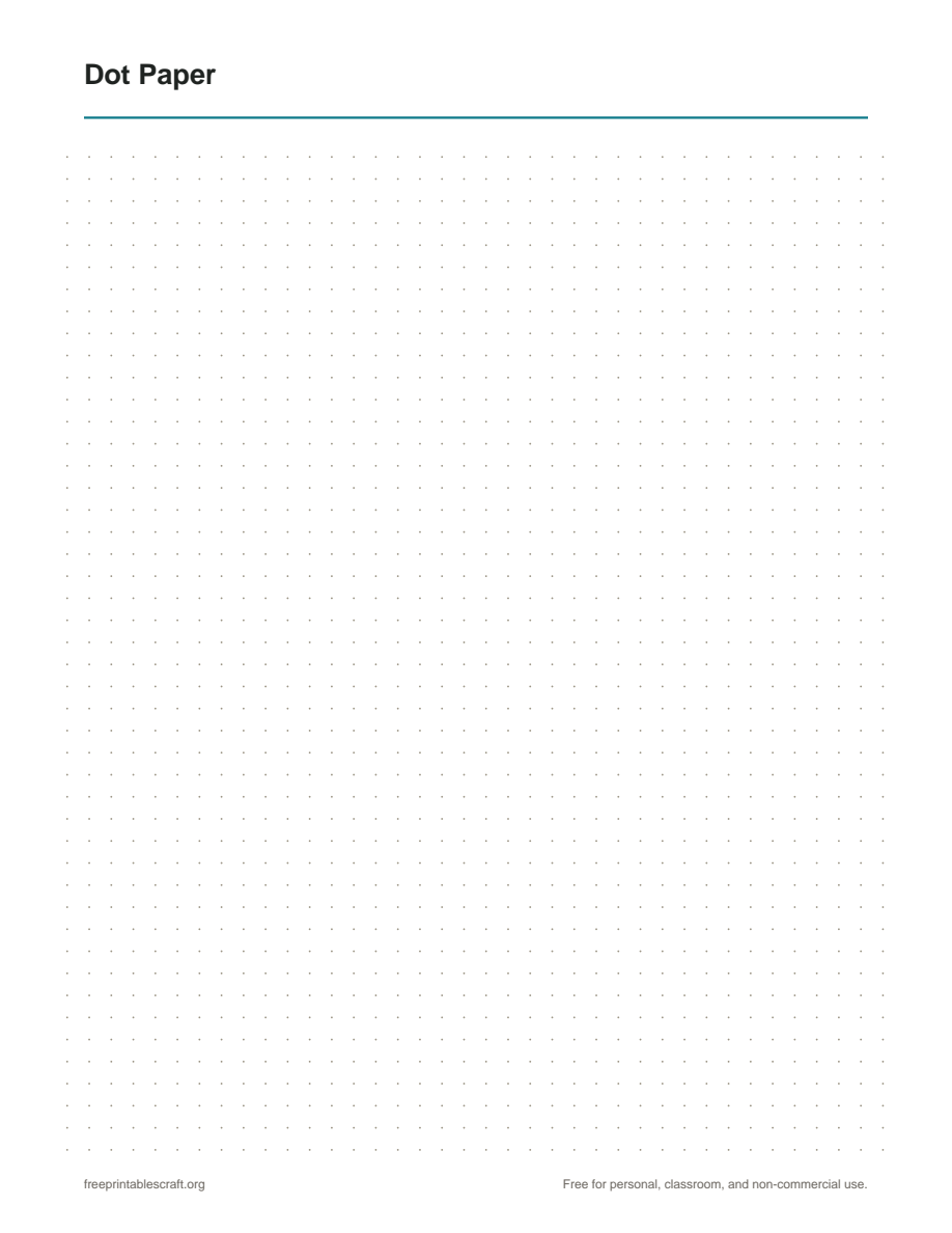 Preview of the dotted paper printable PDF