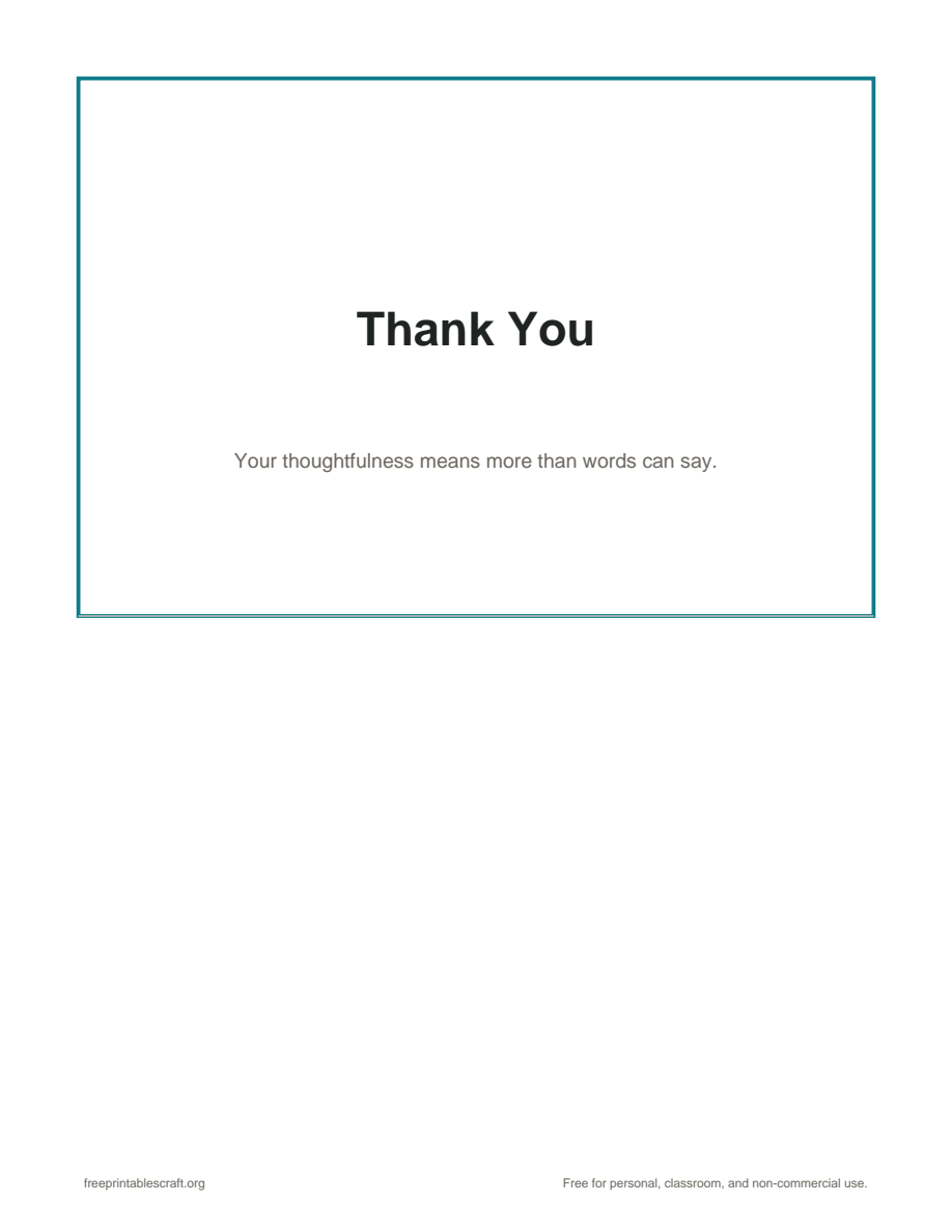 Preview of the thank you cards printable PDF