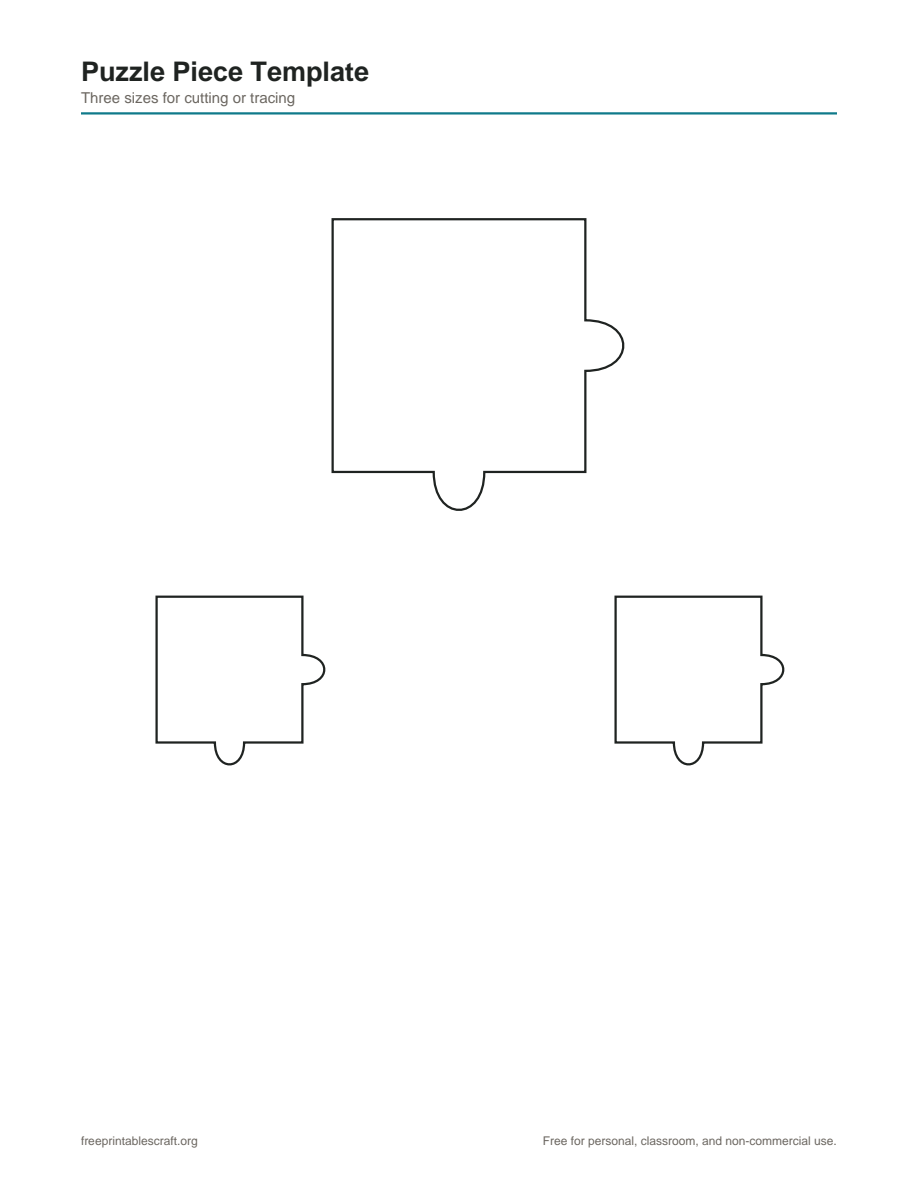 Preview of the puzzle piece template printable PDF