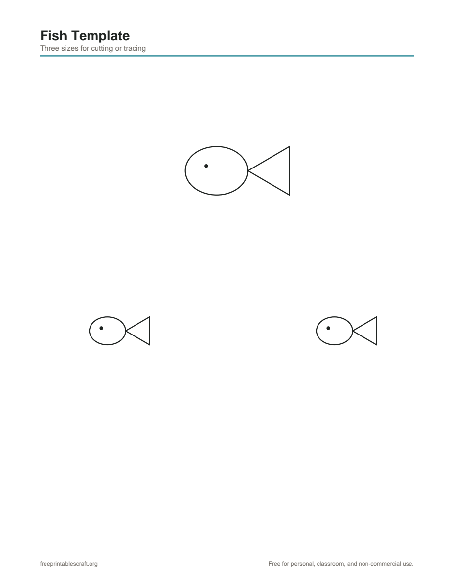 Preview of the fish template printable PDF
