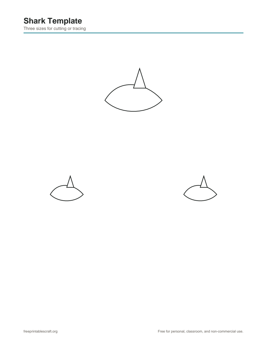 Preview of the shark template printable PDF