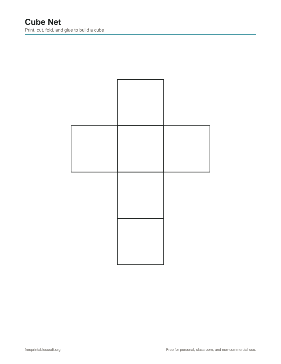 Preview of the cube net printable PDF