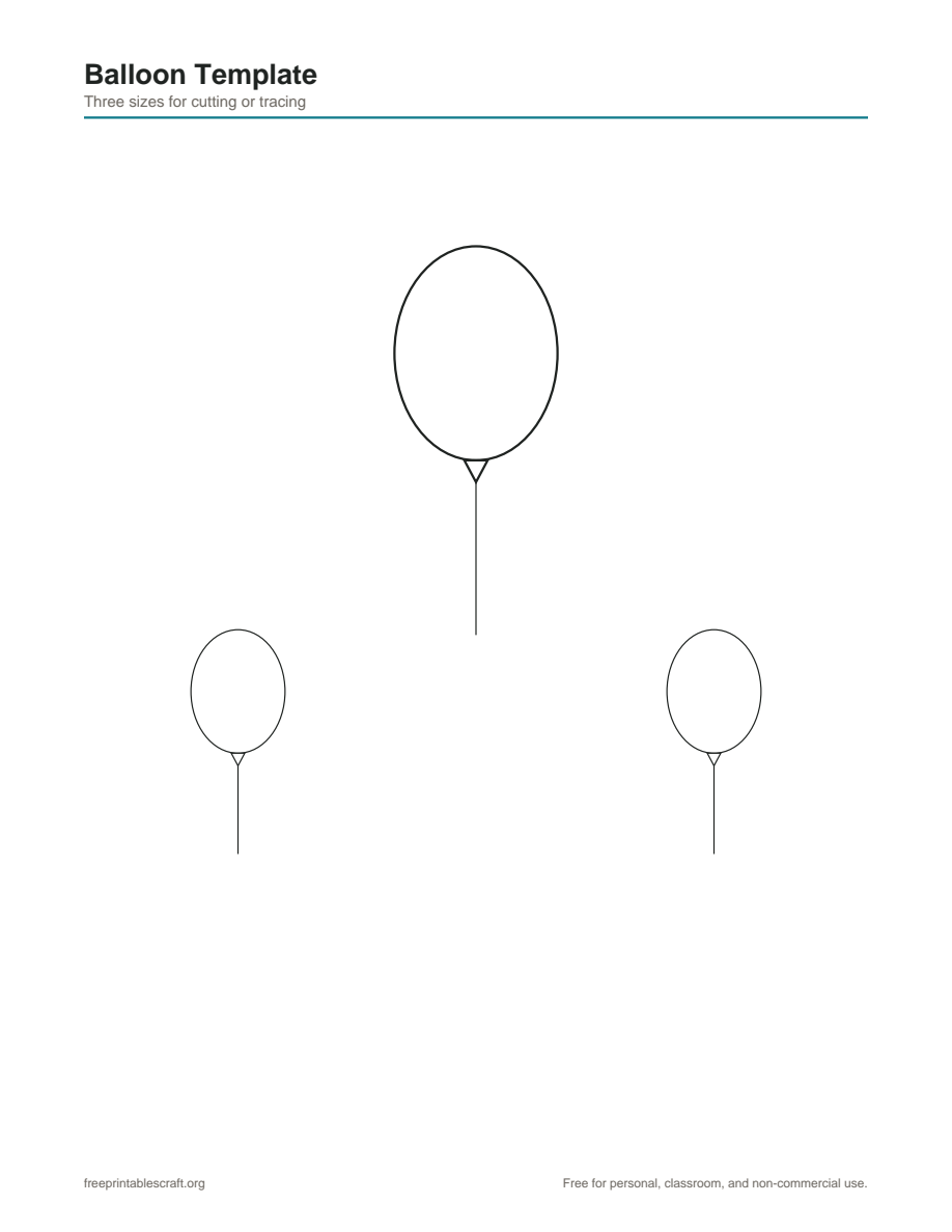 Preview of the balloon template printable PDF