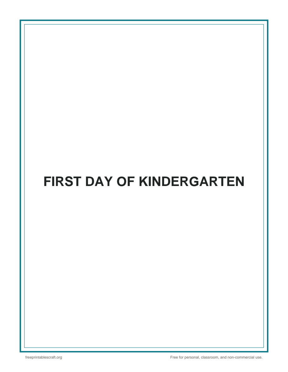 Preview of the first day of kindergarten printable PDF