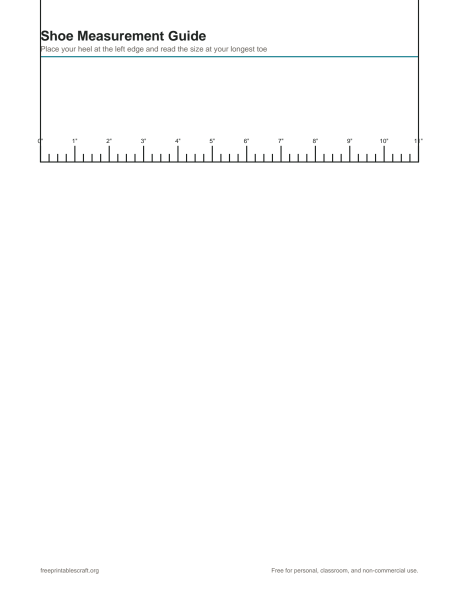 Preview of the shoe measurement printable PDF