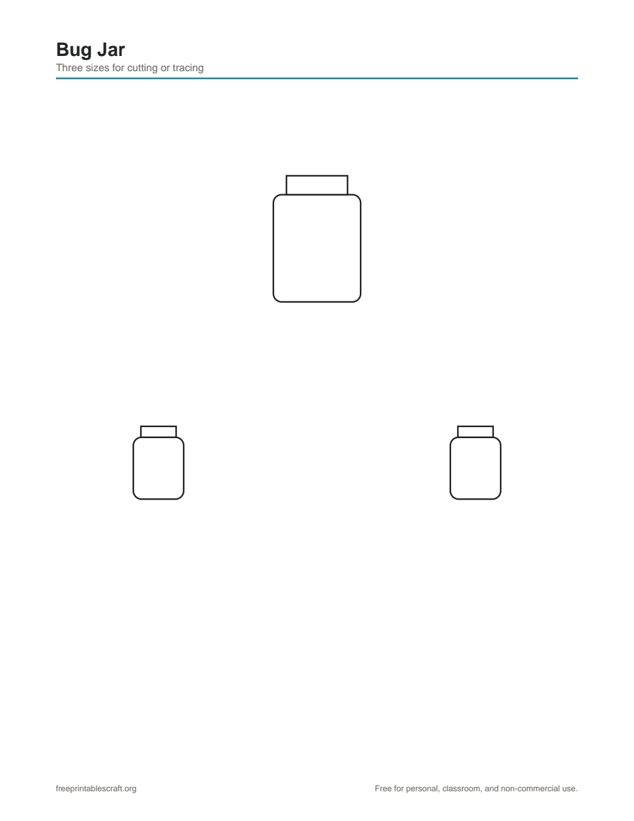 Preview of the bug jar printable PDF