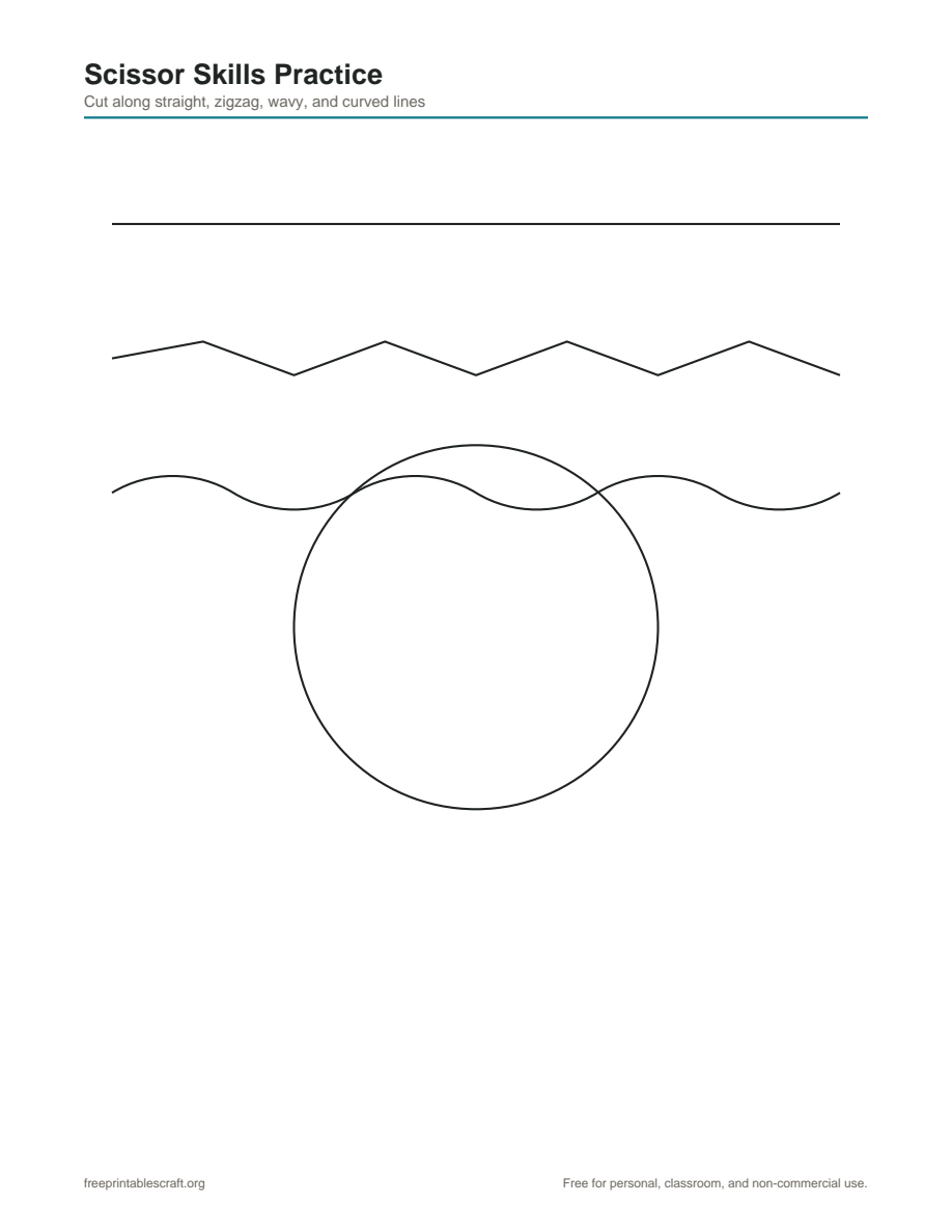 Preview of the scissor skills printable PDF