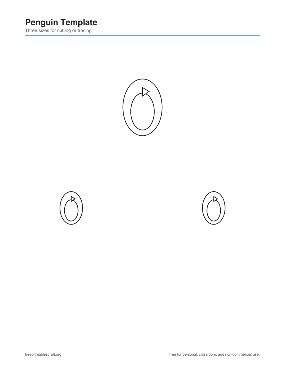 Preview of the penguin template printable PDF