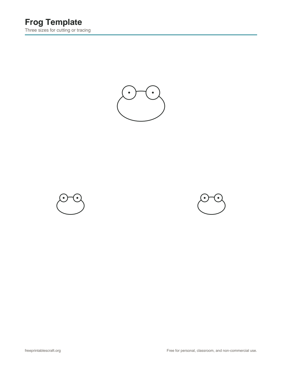 Preview of the frog template printable PDF