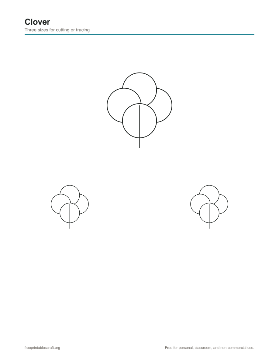 Preview of the clover printable PDF