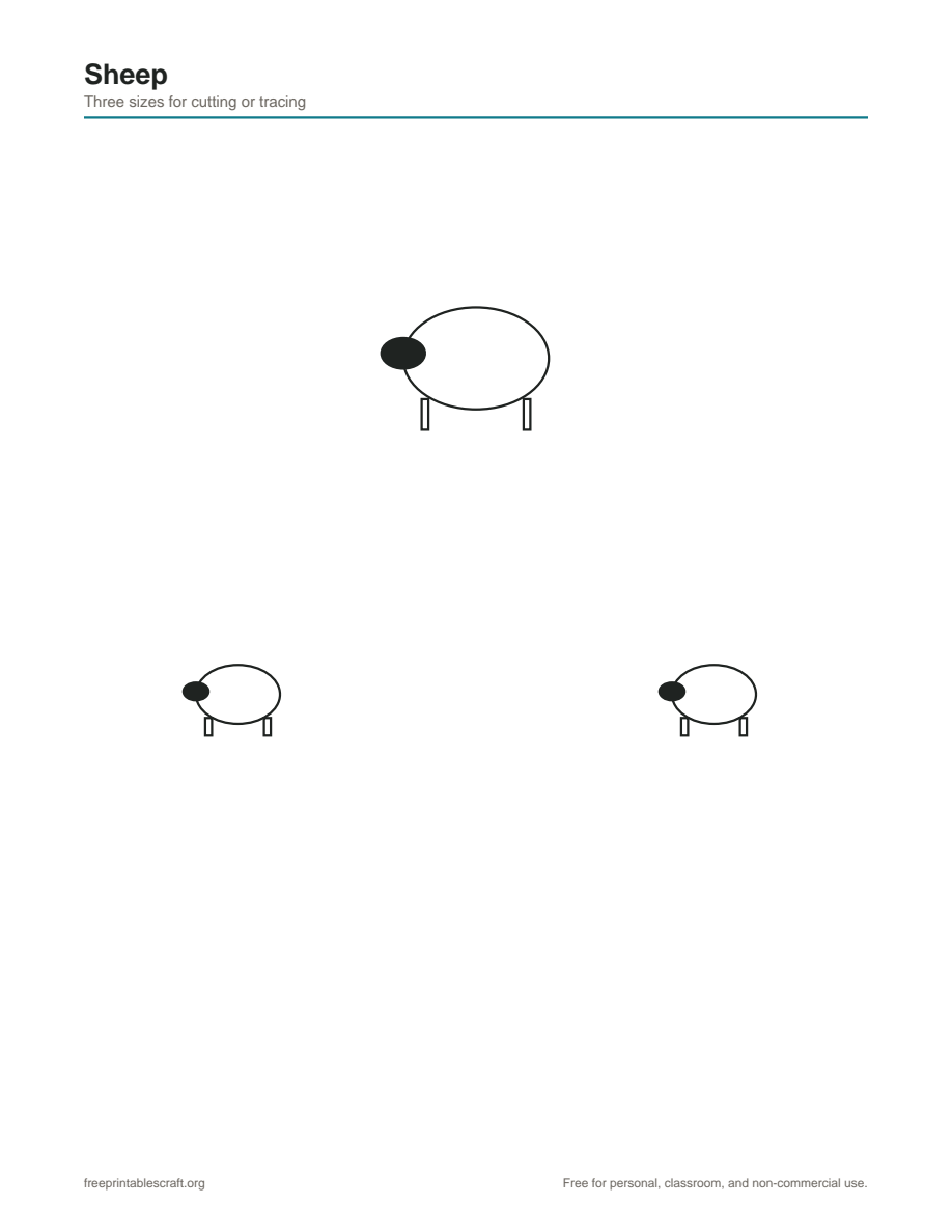 Preview of the sheep printable PDF