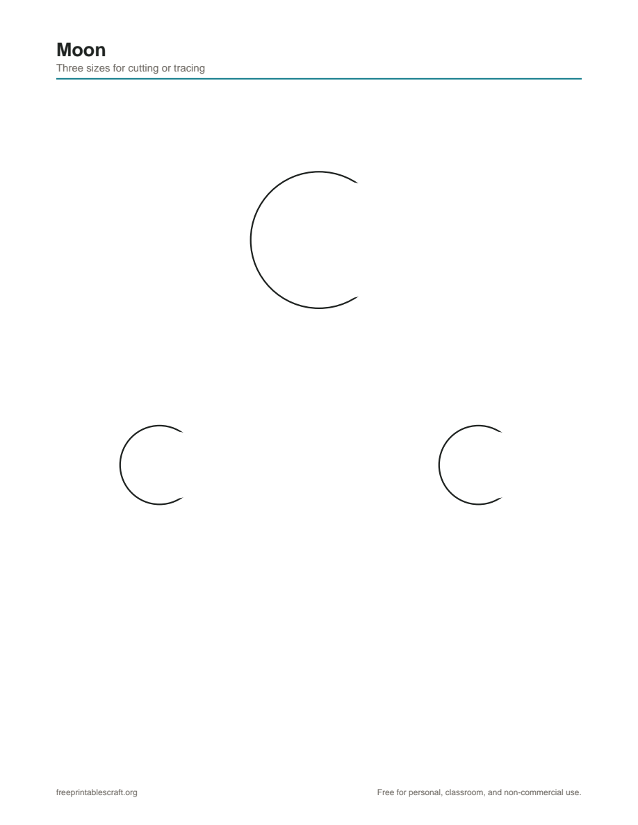 Preview of the moon printable PDF